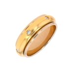 Alliance diamants 0. 18 carat anneau tournant or jaune 9. 30g