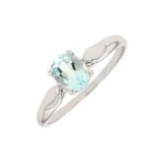 Bague aigue - marine 0. 57 carat or blanc 2. 12g