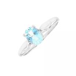 Bague aigue - marine 0. 70 carat or blanc 2. 06g