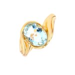 Bague aigue - marine 1. 13 carat or jaune 2. 98g