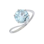 Bague aigue - marine 1. 45 carat or blanc 1. 67g