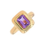 Bague amthyste 1. 30 carat or jaune 5. 39g