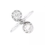 Bague ancienne toi & moi diamants 0. 58 carat platine 5. 62g Bague ancienne toi & moi diamants 0. 58 carat platine 5. 62g