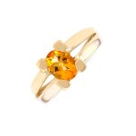 Bague citrine 0. 96 carat or jaune 5. 20g