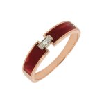 Bague clozeau diamants 0. 015 carat or rose 2. 51g