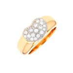 Bague coeur diamants 0. 34 carat 2 ors 8. 40g