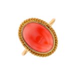 Bague corail or jaune 4. 70g Bague corail or jaune 4. 70g