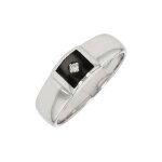 Bague diamant 0. 015 carat et laque or blanc 3. 62g
