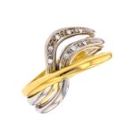 Bague diamants 0. 04 carat 2 ors 7. 22g