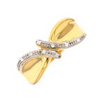 Bague diamants 0. 05 carat 2 ors 3. 69g