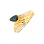 Bague diamants 0. 05 carat et saphir 0. 47 carat 2 ors 2. 63g