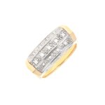 Bague diamants 0. 15 carat 2 ors 11. 61g