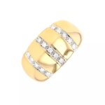Bague diamants 0. 15 carat 2 ors 6. 36g