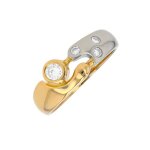 Bague diamants 0. 215 carat 2 ors 3. 31g