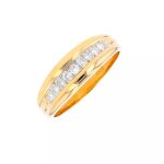 Bague diamants 0. 22 carat 2 ors 3. 77g