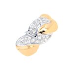 Bague diamants 0. 25 carat 2 ors 7. 51g