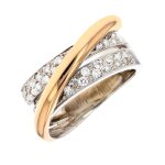 Bague diamants 0. 34 carat 2 ors