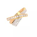 Bague diamants 0. 34 carat 2 ors 5. 92g