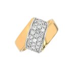 Bague diamants 0. 37 carat 2 ors 5. 88g