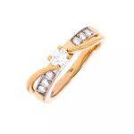 Bague diamants 0. 40 carat 2 ors 4. 78g