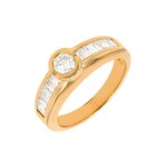 Bague diamants 0. 53 carat or jaune 4. 77g