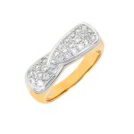 Bague diamants 0. 54 carat 2 ors 7. 14g