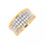 Bague diamants 0. 66 carat or jaune 5. 93g