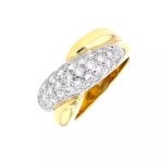 Bague diamants 0. 82 carat 2 ors 12. 47g