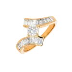 Bague diamants 0. 89 carat or jaune 4. 08g