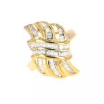 Bague diamants 0. 91 carat or jaune 8. 66g