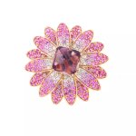 Bague diamants, amthyste et saphirs or jaune 14. 61g