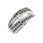 Bague diamants noir