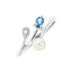 Bague diamant, perle