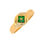 Bague �meraudes 0. 08 carat or jaune 2. 01g
