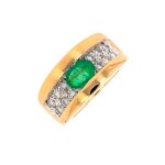Bague émeraude 0. 52 carat et diamants 0. 48 carat 2 ors 15. 98g Bague émeraude 0. 52 carat et diamants 0. 48 carat 2 ors 15. 98g