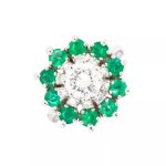Bague meraudes 1. 40 carat et diamants 1. 77 carat or blanc 9. 79g