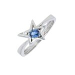 Bague étoile saphir 0. 16 carat et diamants 0. 015 carat or blanc 2. 94g Bague étoile saphir 0. 16 carat et diamants 0. 015 carat or blanc 2. 94g