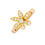 Bague fleur diamants 0. 19 carat or jaune 2. 95g