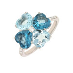 Bague fleur diamants
