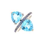 Bague isabelle langlois topazes et saphirs or blanc 6. 30g Bague isabelle langlois topazes et saphirs or blanc 6. 30g