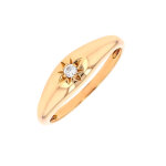 Bague jonc diamant 0. 035 carat or jaune 2. 20g