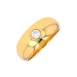 Bague jonc diamant 0. 32 carat or jaune 8g