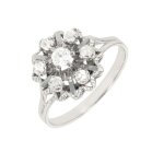 Bague marguerite diamants 0. 17 carat or blanc 2. 85g
