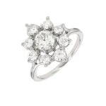 Bague marguerite diamants 1. 67 carat or blanc 4. 76g