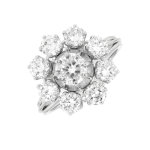 Bague marguerite diamants 2. 46 carats or blanc 7. 02g