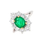 Bague marguerite émeraude 0. 78 carat et diamants 1. 90 carat 2 ors 5. 14g Bague marguerite émeraude 0. 78 carat et diamants 1. 90 carat 2 ors 5. 14g