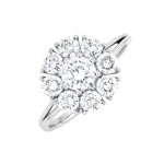 Bague marguerite vintage diamants 2. 06 carats or blanc 4. 15g