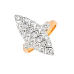 Bague marquise diamants 0. 49 carat 2 ors 6g