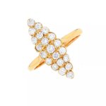Bague marquise diamants 0. 66 carat or jaune 3. 99g