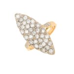 Bague marquise diamants 0. 82 carat 2 ors 6. 71g